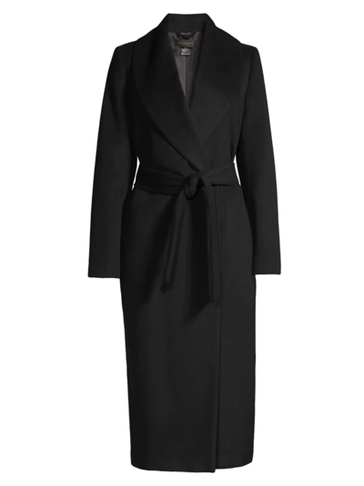 Donna Karan Wool-blend Shawl-collar Coat In Black