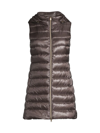 Herno Serena Hooded Shell Puffer Vest In Anthracite