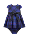 Polo Ralph Lauren Baby Girl's Plaid Dress In Royal Black