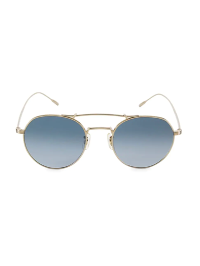 Oliver Peoples The Reymont Titanium Aviator Sunglasses In Blue