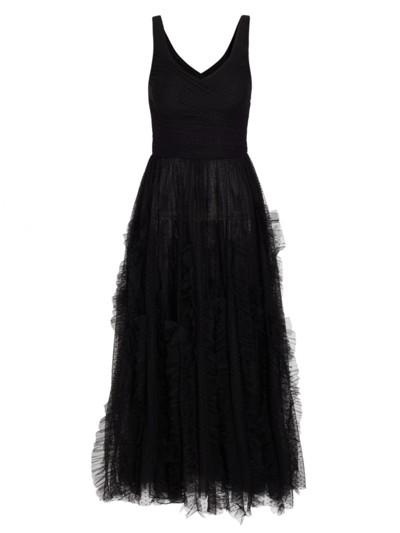 Jason Wu Collection Sleeveless Tulle Midi-dress In Black