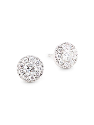 Saks Fifth Avenue Women's 14k White Gold & 1.5 Tcw Diamond Cluster Stud Earrings