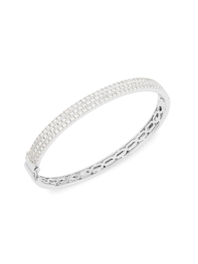 Saks Fifth Avenue Women's 14k White Gold & 2.35 Tcw Diamond Three-row Bangle