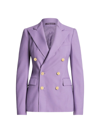 Ralph Lauren Camden Double-breasted Cashmere-twill Blazer In Purple