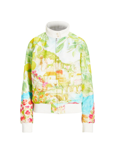 Ralph Lauren Torrence Painting-print Reversible Bomber Jacket In Multi