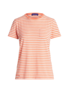 Ralph Lauren Striped Short-sleeve T-shirt In Poppy Orange/off White