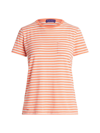 Polo Ralph Lauren Striped Short-sleeve T-shirt In Poppy Orange/off White