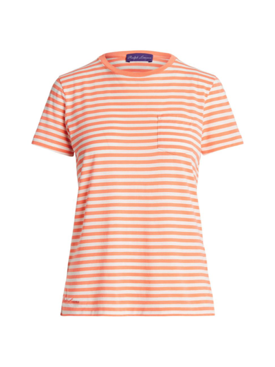 Polo Ralph Lauren Striped Short-sleeve T-shirt In Melon