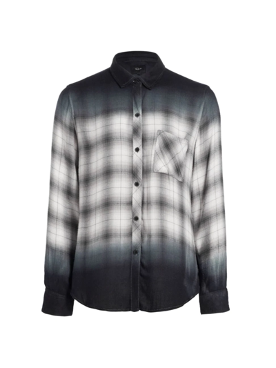 Rails Hunter Button Down Plaid Shirt In Smoked Dip Dye