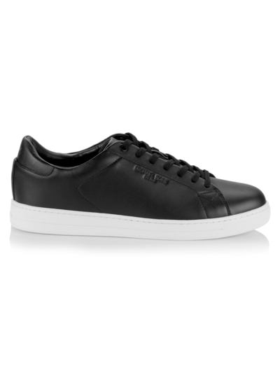 Michael Kors Nate Lace-up Leather Sneakers In Black