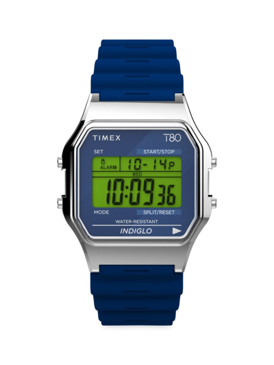 Timex Men's T80 Brass & Resin Digital Watch In Blue