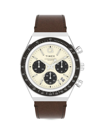 TIMEX MEN'S DIVER STAINLESS STEEL & LEATHER WATCH