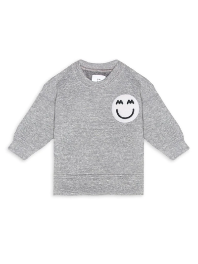 Miles And Milan Baby's,little Kid's & Kid's Logo Patch Crewneck Sweatshirt In Heather Grey