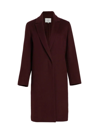 Vince Classic Straight Wool-blend Coat In Deep Wine
