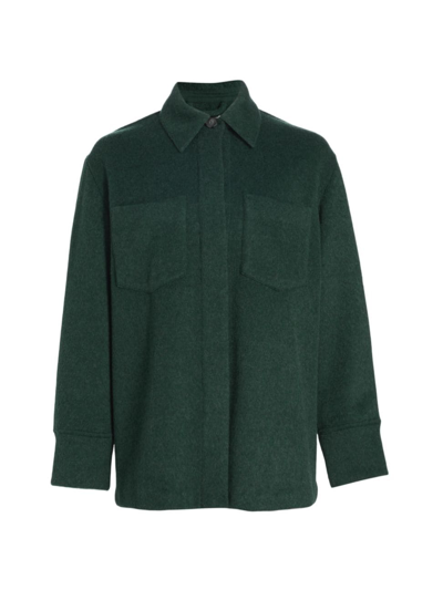 Vince Wool-blend Shirt Jacket In Green