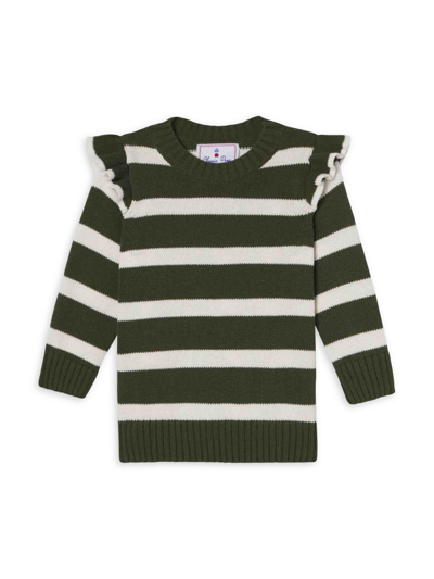 Classic Prep Kids' Little Girl's & Girl's Caroline Anderson Striped Sweater In Green