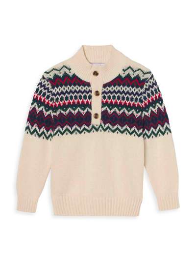 Classic Prep Kids' Little Boy's & Boy's Scott Stowe Fairisle Sweater In Vanilla