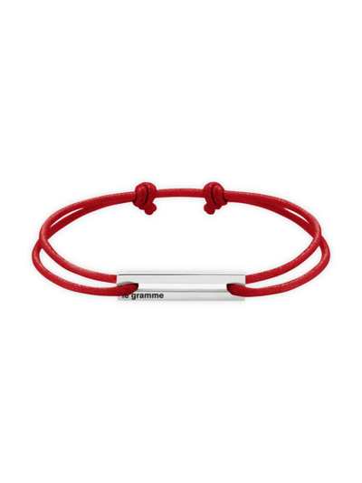 Le Gramme Men's 1.7g Sterling Silver & Red Cord Bracelet