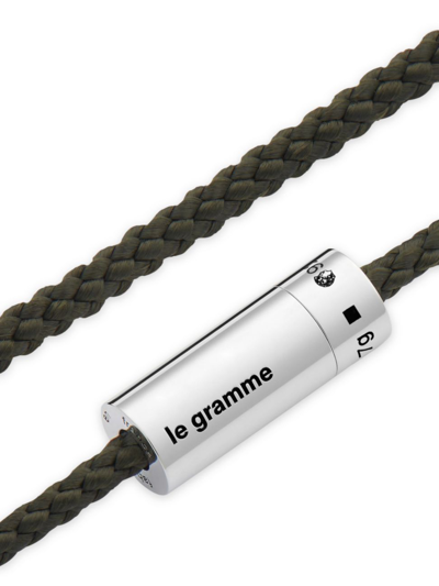 Le Gramme 5g Sterling Silver Cord Bracelet In Khaki
