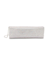 Amina Muaddi Amini Paloma Crystal-embellished Clutch In Satin Silver Whi