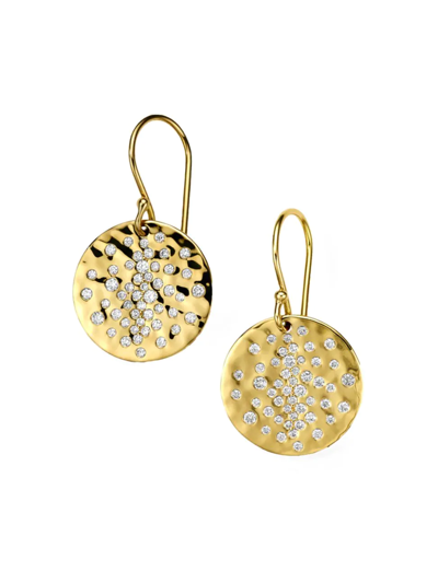 Ippolita 18k Yellow Gold Stardust Diamond Scatter Cluster Disc Drop Earrings