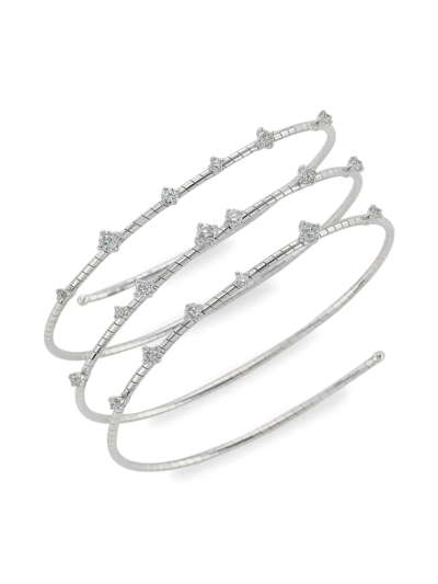 Mattia Cielo Women's Rugiada Diamanti 18k White Gold, Titanium, & 0.95 Tcw Diamond Wrap Bracelet