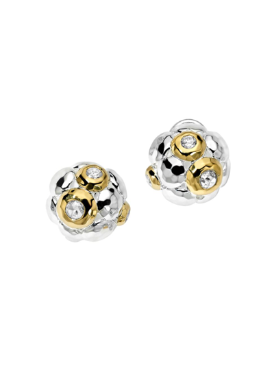Ippolita Women's Chimera Sterling Silver, 18k Yellow Gold, & Diamond Cluster Earrings