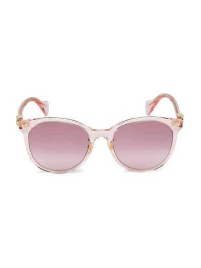 Gucci Mini Running 56mm Round Acetate Sunglasses In Pink