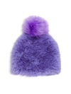 Jocelyn Pom Faux Fur Hat In Amethyst