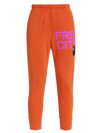 Freecity Logo Cotton Sweatpants In Orange