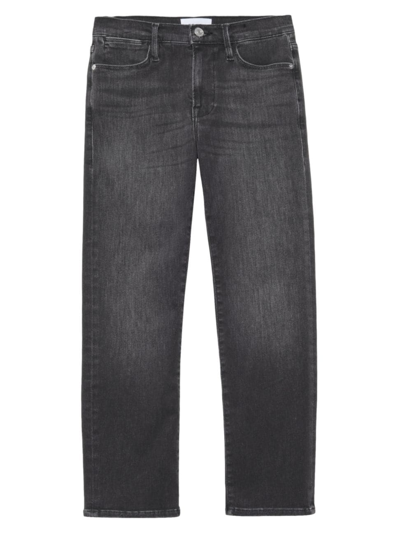 Frame Le High Straight-leg Jeans In Black Oak