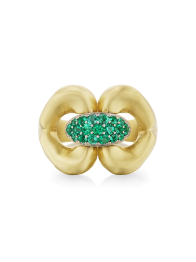 Jenna Blake Women's Nautical 18k Yellow Gold & Emerald Ring