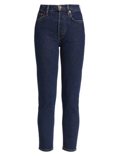 Re/done 70s Stove Pipe High-rise Straight-leg Jeans In Blue