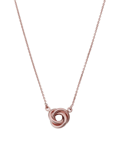 Oradina 14k Rose Solid Gold Kiss Me Pendant Necklace In Rose Gold