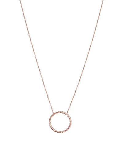 Oradina 14k Rose Solid Gold Caesar Pendant Necklace In Rose Gold