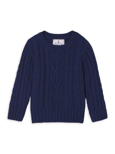 Classic Prep Little Kid's & Kid's Fishers Cable Knit Sweater In Blue Ribbon