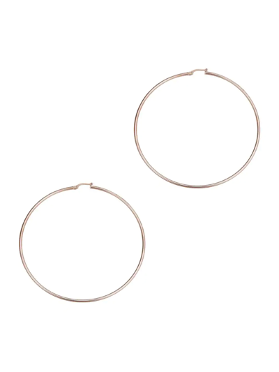 Oradina 14k Rose Solid Gold Everything Oversized Hoops In Rose Gold