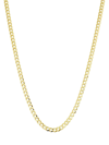 ORADINA WOMEN'S 14K YELLOW SOLID GOLD CARMINE CURB NECKLACE