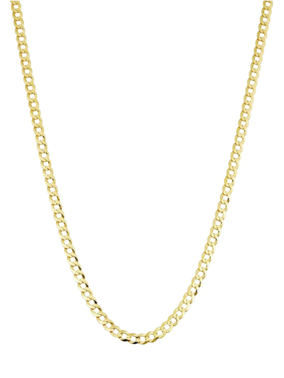 Oradina 14k Yellow Solid Gold Carmine Curb Necklace In Yellow Gold