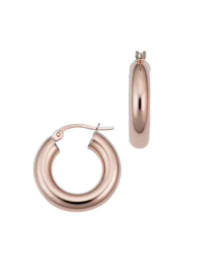 Oradina 14k Rose Solid Gold Everything Bold Hoops In Rose Gold