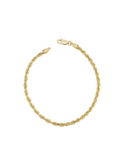 Oradina 14k Yellow Solid Gold Titan Rope Chain Bracelet In Yellow Gold