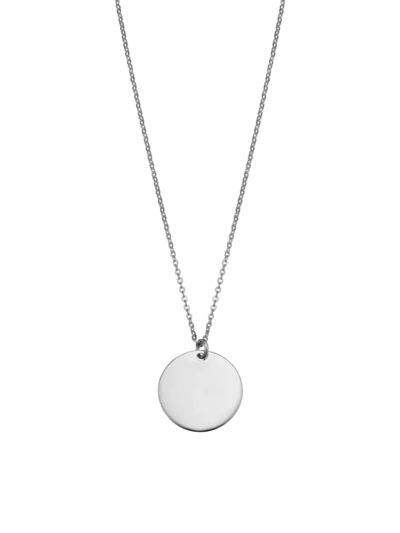 Oradina 14k White Solid Gold Manhattan Pendant Necklace In White Gold