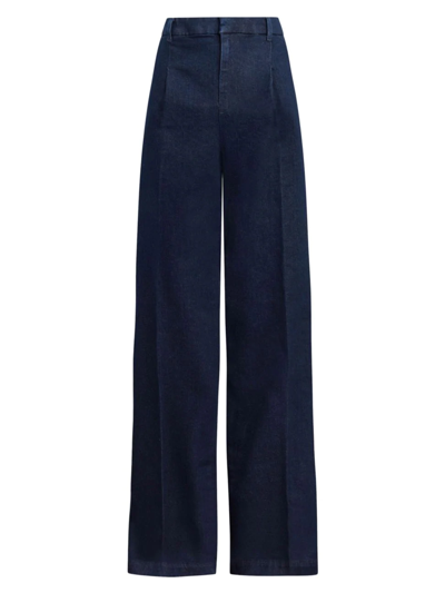 Joe's Jeans The Flaunt High-rise Pleated Denim Trousers In Rinse