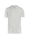 Brunello Cucinelli Men's Silk & Cotton Crewneck T-shirt In Pearl Grey