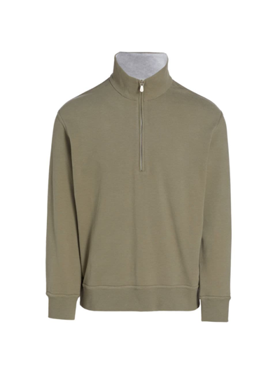 Brunello Cucinelli Cotton Half-zip Sweatshirt In Green