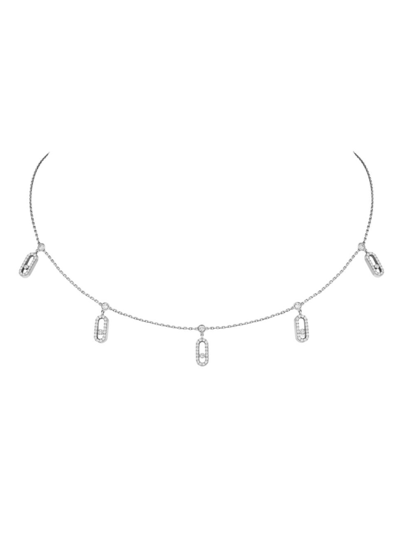 Messika Move Uno Tassel 18-karat White Gold Diamond Choker