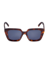 Dior Midnight S1i Square Sunglasses 53mm In Havana/blue Solid