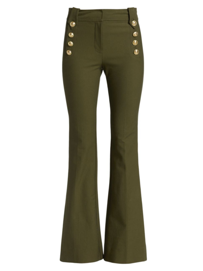 Derek Lam 10 Crosby Robertson Cropped Flare Trousers In Army