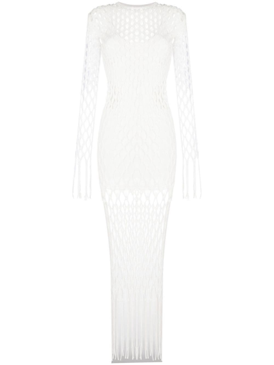 Dion Lee Reef Net Maxi Dress In White