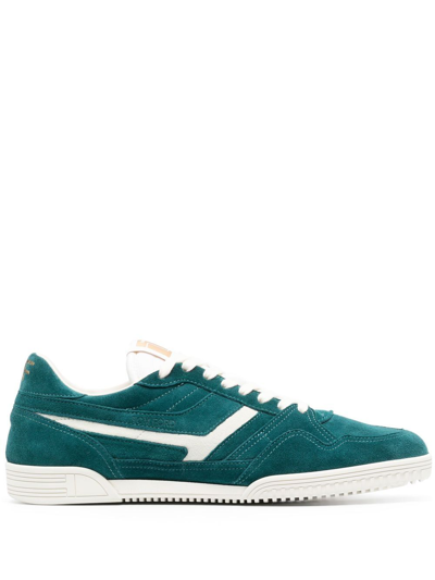 Tom Ford Green Low-top Suede Sneakers In Blue